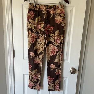 100% Linen Lauren Ralph Lauren Mid-Rise Floral Pants - Women’s Size 4